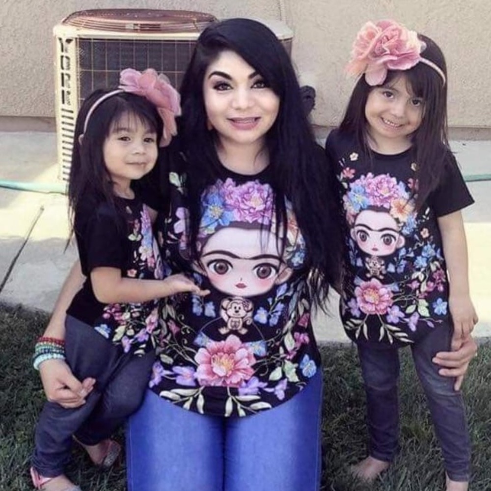Frida Kahlo Cartoon Black Shirt